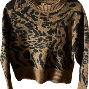 Truth Women's Animal Print Sweater in Brown and Black